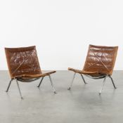 Poul Kjærholm (1929-1980) 'PK22', A Pair of Cognac Leather Lounge Chairs, for E. Kold Christensen, D