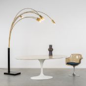 Eero Saarinen (1910-1961) 'Oval Tulip Table', Arabescato marble and patinated aluminium.