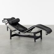 Le Corbusier, Jeanneret and Perriand, a Lounge Chair LC4 Le Corbusier, for Cassina, Metal and Black 