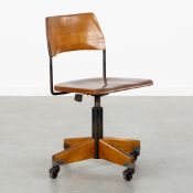 A Mid-Century Office Chair, wood and metal. Stoll Giroflex. (1968)