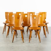 Vervoort Tilburg, A Set of Nine Brutalist Chairs. Netherlands, circa 1960-1970.