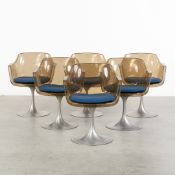 A Set of Six Armchairs, Plexiglass and Aluminum, Circa 1970.