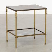 A Side Table, Brass and Tinted Glass, in the style of Maison Jansen and Maison Baguès, circa 1960.
