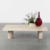 Angelo Mangiarotti (1921-2012) A Travertine Coffee Table, for Up & Up, Italy, circa 1970.