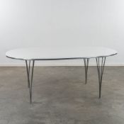 Arne Jacobsen (1902-1971) 'Superellips' table for Fritz Hansen. (L:120 x W:180 x H:70 cm)