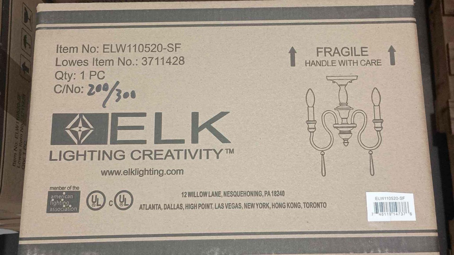 (24) Allen + Roth WH/BK French Farmhouse Semi Flush - Image 2 of 5