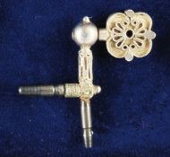 Silberner Taschenuhr-Kurbelschlüssel, reich verziert