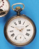 Regulateur, große Metall-Taschenuhr mit Brückenwerk und Ankergang