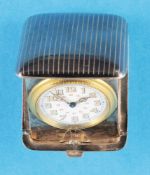 Tulasilber-Etui-Taschenuhr mit Zylinderwerk, rechteckiges Sterlingsilber-Tulagehäuse mit Streifendek