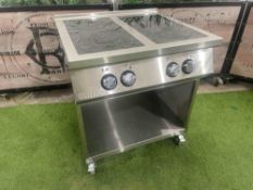 Buffalo CU488 Mobile 4 Zone Induction Hob, Three Phase 400V, YOM 2022. Please Note: Previously