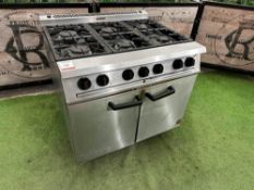 Falcon G2107 OT Stainless Steel 6-Burner Double Door Commercial Gas Oven