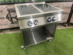 Buffalo CU488 Mobile 4 Zone Induction Hob, Three Phase 400V, YOM 2022, RRP £3,179.00. Please Note: