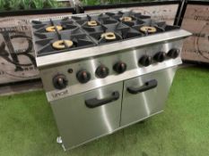 Unused Lincat OG8002/N Mobile Stainless Steel 6-Burner Double Door Commercial Gas Oven, YOM 2023,