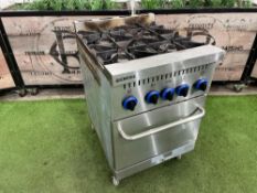 Empire Stainless Steel 4-Burner Single Door Commercial Gas Oven