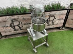 M20-A Planetary Mixer 240v, With Stainless Steel Mobile Table & Mixer Attachments