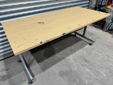 Beech Effect Timber Top Metal Frame Desk, 1800mm