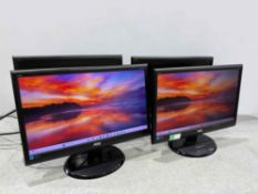 4no. AOC 185LM00013 18” LCD Monitors With Power Supplies & VGA Cables