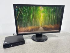 HP 260 G2 Micro PC Intel Core i5-6200U 8GB Ram 128GB SSD Windows 11 Pro, With Acer V223HQV 22”