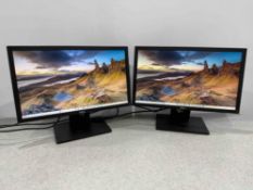 2no. Dell E2216H 22” Flat Panel Monitors 100-240v, With Power Supplies, Display Ports Not Included