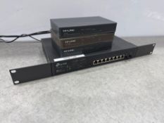 4no. TP-Link 8-Port Switch’s Various Styles & Sizes, Power Supply Not Present