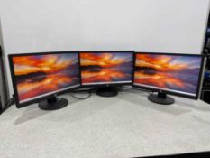 3no. HP V214a 21” LCD Monitors 100-240v, With Power Supplies, HDMI Cables Not Included