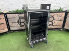 Rhino Mobile Rack Sleeved Flight Case 670 x 600 x 1280mm, With Extension Cable, Drawer With Key,
