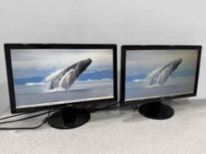 2no. Benq GL2250-T 22” LCD Monitors With Power Supplies & HDMI Cables