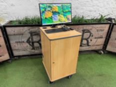 Metreplan Multimedia Mobile AV Cabinet, With IT Setup Comprising; Iiyama ProLite X2474HS 24” Monitor