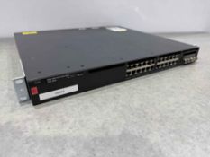 Cisco WS-C3650-24PS 24-Port Gigabit Switch 100-240v, With Power Supply
