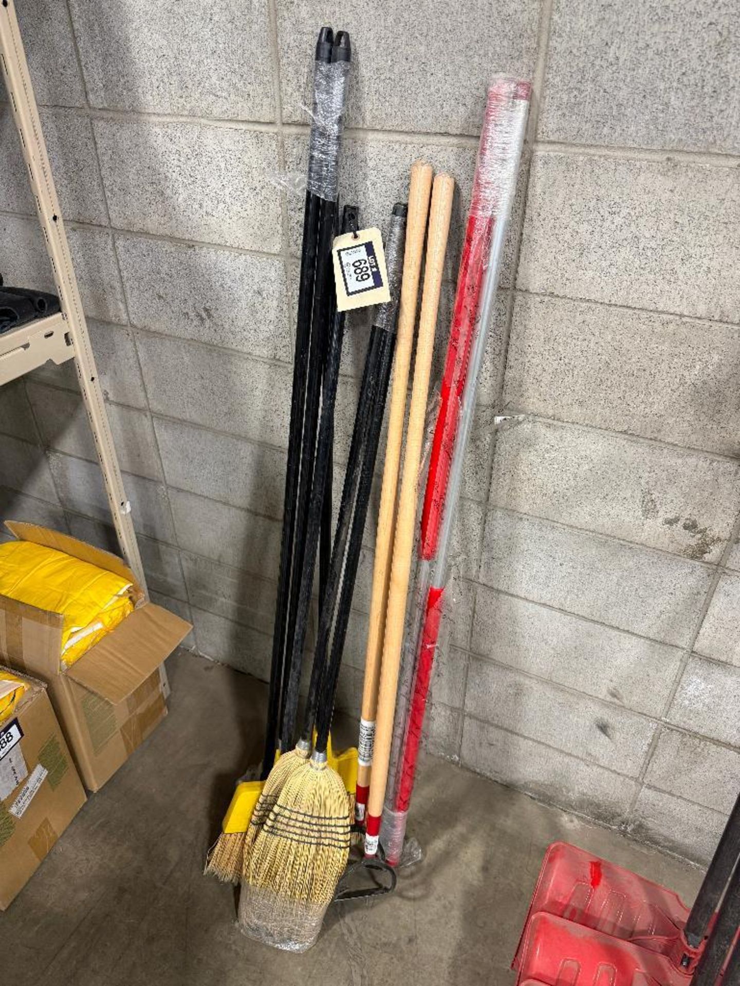 Lot of Asst. Brooms, Scrapers, Handles, etc. - Image 2 of 3
