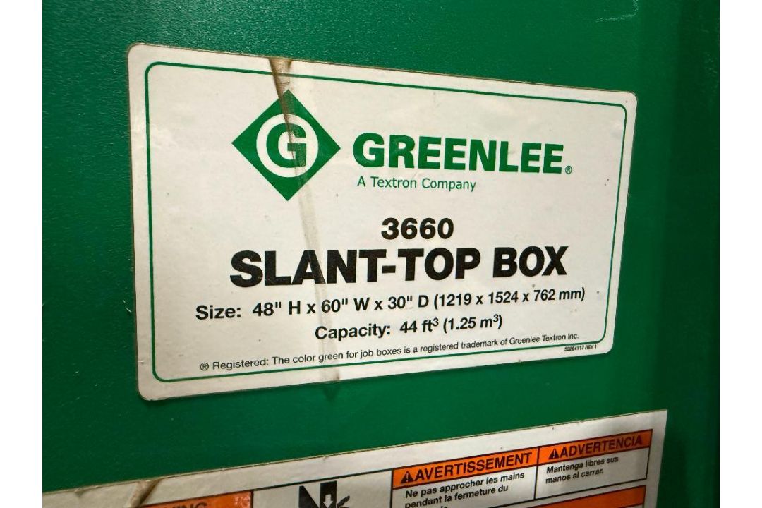 Greenlee 3660 Slant-Top Job Box **Contents not Included** - Image 4 of 4