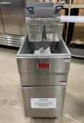 NEW 40LB NATURAL GAS FLOOR FRYER, 90K BTU, OMCAN 44225