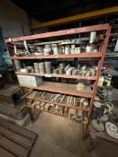 24” X 50” X 72” Steel Shelf, w/ Asst. Contents Including Drill Bits, Live Centers, Pipe, etc.