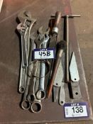 Lot of Asst. Crescent Wrenches, Combination Wrenches, Files, etc