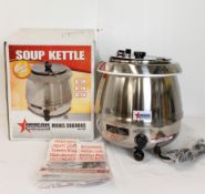 10.6QT STAINLESS STEEL SINGLE SOUP KETTLE, OMCAN 19074 - NEW