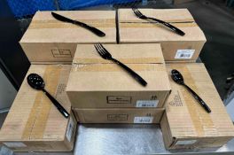 NEW 288 PIECES CHEF & SOMMELIER KYA BLACK SILVERWARE SET INCLUDING: