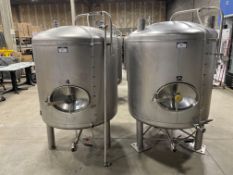 (2) NSI 1,000L STAINLESS STEEL UNJACKETED MATURATION TANKS - DOUBLE STACK, 2,000L TOTAL CAPACITY