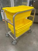 WINHOLT AL-L-2 ALUMINUM LUG RACK WITH (4) CROSS STACK TOTES