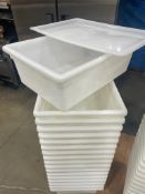 (18) CAMBRO WHITE POLY FOOD STORAGE BOX WITH COVERS