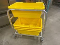 WINHOLT AL-L-2 ALUMINUM LUG RACK WITH (4) CROSS STACK TOTES