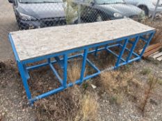 27” X 96” X 32” Steel Workbench Frame w/ Wood Top