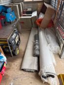 Lot of Asst. (7) Packages of Rockwool Insulation, (2) Rolls of Carpet, Tarp, Bookshelf, etc. ***Must