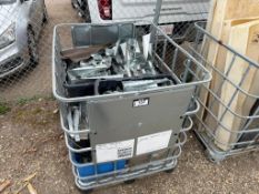 Lot of Tote, Cage, and Asst. Bins of Metal Hangers