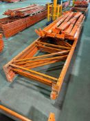 Lot of (4) 42” X 16’ Pallet Racking Uprights and (15) 8’ Beams