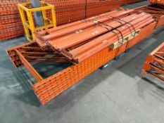 Lot of (4) 42” X 12’ Pallet Racking Uprights and (18) 8’ Beams