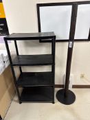 Lot of Coat Rack and Plastic Shelf