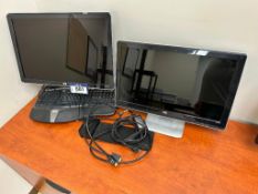 Lot of (2) Asst. HP Monitors w/ Dell Docking Station, Keyboard, etc.