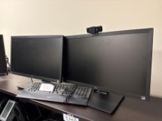 Lot of (2) LG Monitors, Keyboard, and Webcam
