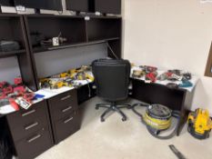 L-Shaped Desk w/ Overhead Hutch, Task Chair