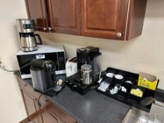 Lot of Asst. Coffee Makers, Microwave, Toaster, Plates, Cups, etc.